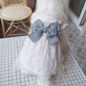 Summer Pet Cotton Little White Dress (Option: Cave skirt-M)