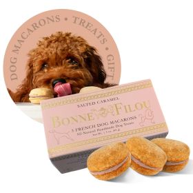 Dog Macarons - Count of 3 (Dog Treats | Dog Gifts) (Flavor: Salted Caramel)